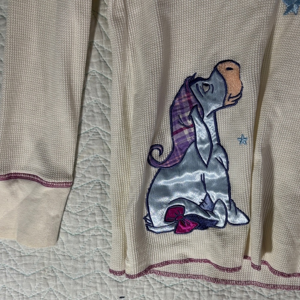 Disney Ivory Long Sleeve Top with Eeyore and flannel pants - Picture 3 of 9